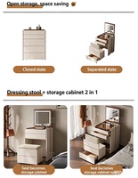 Meuble de toilette moderne de luxe en chêne brun avec miroir éclairé et lumière LED pour chambre et salle de bain – Offre spéciale