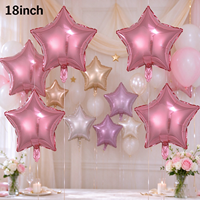Ballon Étoile Brillant de 18 Pouces en Aluminium, Couleur Unie, pour Décoration de Fête d'Anniversaire, Vente en Gros