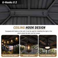 Pérgola Bioclimática de Aluminio de Lujo con Doble Techo, Ecológica, Impermeable, con Protección UV, para Exteriores, Patio Trasero, Comedor