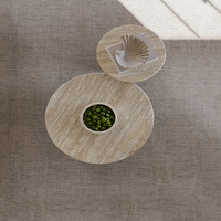 Table d'appoint de forme ronde moderne minimaliste nordique Table basse en travertin naturel beige pour salon de luxe