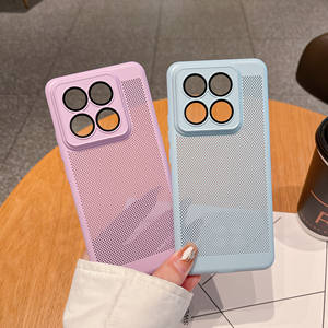 Coque de téléphone en treillis à Dissipation de la chaleur respirante pour <span class=keywords><strong>Xiaomi</strong></span> <span class=keywords><strong>11</strong></span> 12 13 <span class=keywords><strong>Ultra</strong></span> 14 Pro trous en maille creuse couverture PC avec Film d'objectif - Product Image 3