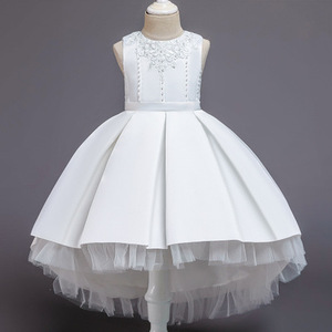 Poco vestito dalla ragazza della <span class=keywords><strong>principessa</strong></span> pettiskirt pianoforte <span class=keywords><strong>costumi</strong></span> di trascinamento del vestito dalla ragazza di fiore <span class=keywords><strong>da</strong></span> sposa in raso della maglia filato spettacolo pannello esterno - Product Image 4