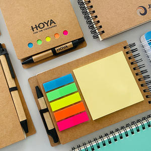 Carnets de notes en papier kraft à couverture rigide personnalisable Notes autocollantes Journal Promotionnel Bloc-notes personnalisé Bloc-notes Ensemble de stylos Cadeaux d'affaires - Product Image 2