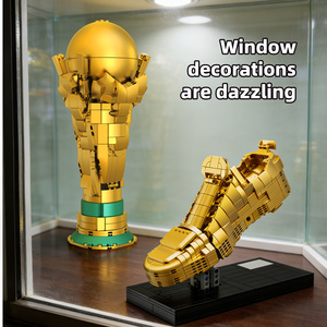 Adorno Creativo del Premio Bota de Oro del <span class=keywords><strong>Campeonato</strong></span> <span class=keywords><strong>Mundial</strong></span> de Fútbol, Modelo de Bloques de Construcción de la Copa Hércules, Set de Juguetes de Fútbol para Regalo - Product Image 5