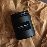 Bocaux en verre vides à bouche large noir mat de 4oz, 6oz, 8oz avec couvercles à vis, porte-bougies votives pour Noël et Pâques