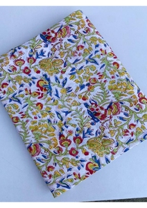 Tissu indien fait main 100% coton, broderie, respirant, léger, imprimé floral à la main, tissu brut à bas prix - Product Image 2