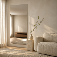 Large Full Wall Mirror Copper Free Silver Glass Dance Studio Gym Bedroom Wardrobe Wall Mirror