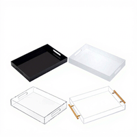 Présentoir de rangement transparent en acrylique moderne personnalisé, plateau à desserts et à pain, plateau de présentation écologique en Lucite