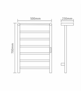 AYDIN Toallero Calefactor Moderno de Acero Inoxidable con Acabado Espejo, Montado en Pared, Ahorro de Energía, 50cm de Longitud, 3 Años de Garantía - Product Image 4