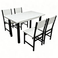Ensemble de table à manger moderne YUKAI 5 pièces avec structure en tube métallique pour 4 chaises, mobilier d'hôtel et de maison, utilisation en salle à manger DS-511