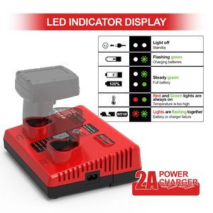 Cargador de Batería de Doble Puerto de 12V Compatible con Baterías de Litio Milwaukee de 12V, Cargador Rápido Portátil para Herramientas Eléctricas - Product Image 5