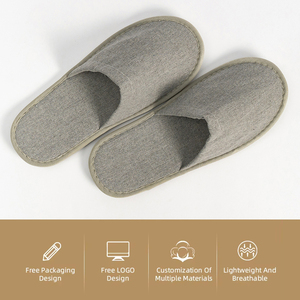 Pantuflas de Hotel Ecológicas Biodegradables de Lino, Material Natural, Pantuflas Desechables para Huéspedes, Amenidades Sostenibles para Resorts y Spas - Product Image 3