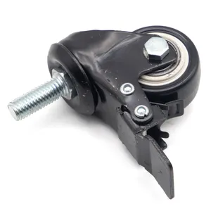 Sell Plastic Swivel Wheels Caster Black Pu Swivel Castor Wheel 5 In Casters Shopping Cart Wheel Factory
