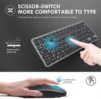 Set Keyboard dan Mouse Kombo Keyboard nirkabel, kompak ukuran penuh ramping Mode ganda Multimedia ajaib dapat diisi ulang