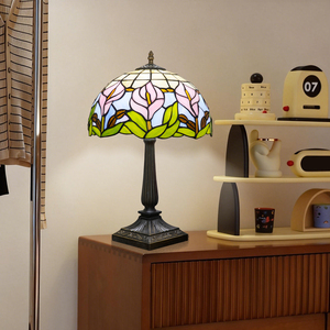 Lampe de table de style moderne <span class=keywords><strong>Calla</strong></span> Lily en verre teinté, lampe de bureau rétro de 12 pouces, salons, bureaux, lumière décorative de luxe - Product Image 2