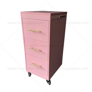 Carrito de salón rosa, carrito de salón, armario de belleza, carrito, estación de armario con carrito - Product Image 4