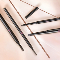 Crayons à sourcils double embout personnalisés noirs OEM en gros, à base de plantes, haute pigmentation, marque privée