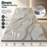 Revêtement mural en PVC imitation marbre 4x8 pieds, imperméable, résistant au feu, panneau mural 3D, installation facile, décoration intérieure moderne pour hôtel et villa