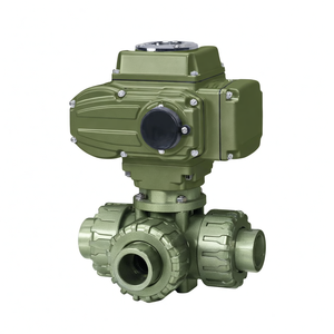 Vanne à boisseau sphérique COVNA, commande urgente sous 90 jours, DN50, 2 pouces, 3 voies, port en T, 220V, électrique, vanne à boisseau sphérique en UPVC, vanne à boisseau sphérique en PVC à double union - Product Image 1