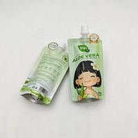 Pochette à bec verseur en aluminium de qualité cosmétique 50 ml, personnalisée, pour échantillon de gel de soin, emballage liquide de gel d'aloe vera