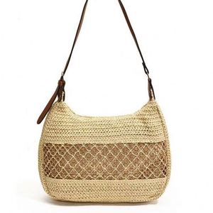 Sac de plage en paille tressé pour femme, nouveau modèle, à porter à l'épaule, avec découpes sous les aisselles, idéal pour l'été - Product Image 5
