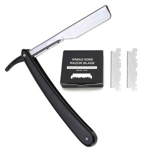 Cuchillas de Repuesto al por Mayor para Afeitar, Navaja de Afeitar Recta con Logotipo Personalizado, Navaja de Afeitar Recta de Acero Inoxidable para Hombres, para Recortar la Barba - Product Image 3