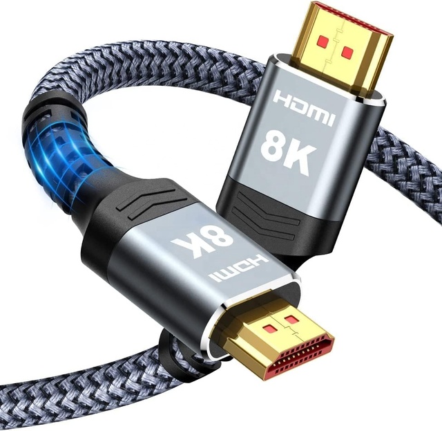 SYONG 8K 60Hz HDMI Cable 48Gbps 1.5M 1.8M 3M, Ultra High Speed HDMI Cable Braided Cord-4K120Hz 8K60Hz, HDCP 2.2 & 2.3, HDR 10