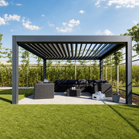 Pergola bioclimatique en aluminium motorisée, à lames orientables, imperméable, avec revêtement en poudre, résistante aux UV, télécommandée, pour jardin, patio, gazebo