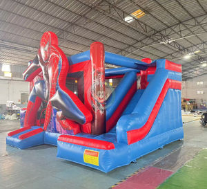 Château gonflable Spiderman de dessin animé, combo commercial avec toboggan et <span class=keywords><strong>jeu</strong></span> de saut - Product Image 2
