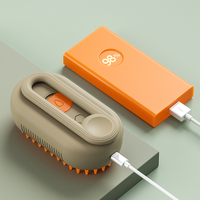 Brosse de toilettage multi-usages pour animaux de compagnie avec pulvérisation électrique à vapeur, design pliable 3 en 1 pour chats et chiens