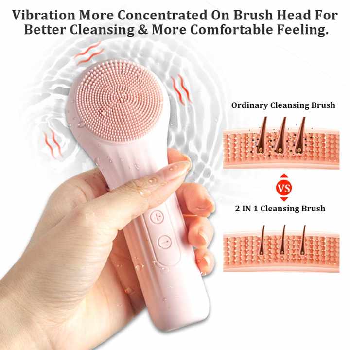 New Arrival IPX7 Waterproof Heating Facial Brush Cleanser Massager Sonic Cleaning Brushes Face Cleaning Brush