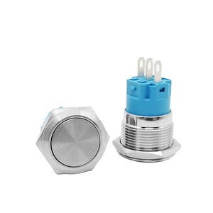 Zte ABEI — interrupteur plate en Nickel plaqué, bouton-poussoir imperméable, à verrouillage automatique, bouton-poussoir momentané, pour voiture, bateau, 19mm - Product Image 1