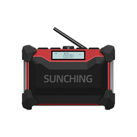 Radio Multifuncional para Obras de Construcción Compatible con Baterías de Herramientas Eléctricas de 18V, Ideal para Herramientas de Construcción y Herramientas Industriales