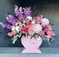 Boîte en carton en forme de cœur, estampée à chaud, couleur unie, pour bouquet de fleurs, emballage d'accompagnement