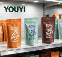 Sachet refermable personnalisé à finition mate avec fermeture éclair, résistant à l'humidité, en Mylar, pour bonbons, snacks, noix, grains de café