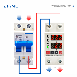 Có thể điều chỉnh Din Rail núi đầu ra ổn định điện áp bảo vệ quá dòng trên dưới điện áp tăng thiết bị bảo vệ - Product Image 2