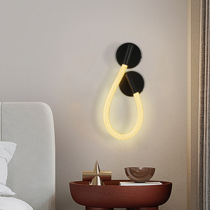 Applique murale moderne de luxe en silicone tressé de haute qualité pour la maison Applique murale LED nordique