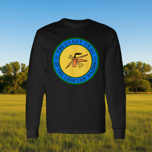 Camiseta de manga larga con el gran sello de la Nación Choctaw, diseño del estado de Oklahoma - Product Image 3