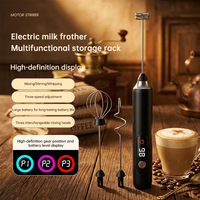 Mousseur à lait électrique ergonomique pour boissons protéinées, sans BPA, en plastique léger, mousseur à lait électrique portatif