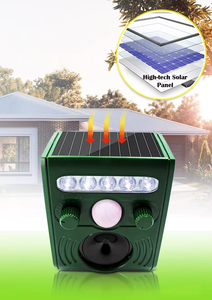 Repelente de animales ultrasónico alimentado por energía solar con sensor de movimiento y luces intermitentes. - Product Image 5