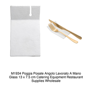 Repose-couverts d'angle en verre 13 × 7,5 cm Fait main M1934 - Product Image 2