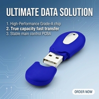 Flash Drive USB 2.0 Bentuk Kacang Plastik Custom 32GB/64GB Terenkripsi Logo Personal Hadiah Lucu Pendrive dengan Garansi 3 Tahun