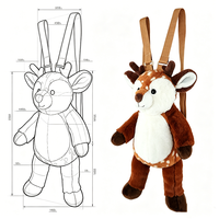 Sac à dos en peluche doux personnalisé/OEM en gros, sac à dos animal de dessin animé personnalisé avec logo pour tout-petits