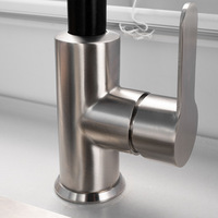 Mélangeur de cuisine rotatif à 720 degrés Robinet d'eau monotrou en acier inoxydable 304 Robinets de cuisine pour bain chaud et froid
