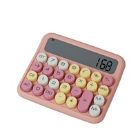Calculatrice LCD cadeau de bureau rose avec calculatrice de bureau électronique à la mode à 27 touches rondes pour le fabricant d'origine