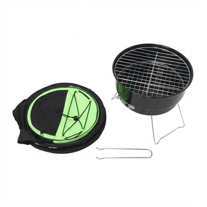 Portable Folding Charcoal BBQ Grill Round Outdoor Camping Grill With Spatula Compact Design For Picnic Use - Product Image 3