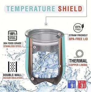 Design Custom Logo 12oz 350ml Eco-Friendly Powder Coated 304 Stainless Steel Double-Walled Travel Wine Tumbler Egg-Shaped - Product Image 3