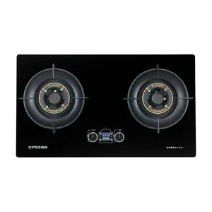 Factory price 2,3. 4 burner built-in stove tempered glass gas cooker stove with timer