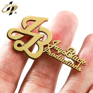 No Minimum Made Stainless steel Laser cut Brooch Pin Custom Gold Silver Metal Badge Letter Logo Lapel Pins Badges