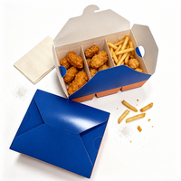 Boîte alimentaire en papier kraft écologique avec logo personnalisé pour emballages à emporter de hamburgers, frites, poulet frit et nuggets
